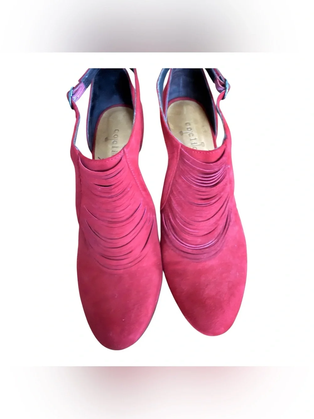 COCLICO Red Suede Slingback Pumps with Layered Detail Size 39 1/2 (8.5)